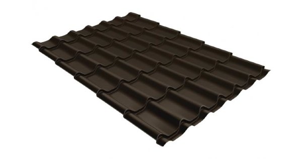 Металлочерепица классик 0,5 Satin RR 32 темно-коричневый купить в Саратове
