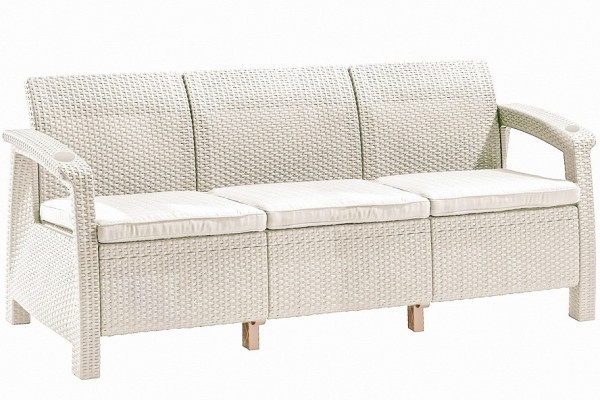 Трёхместный диван  Yalta Sofa 3 Seat белый купить в Саратове