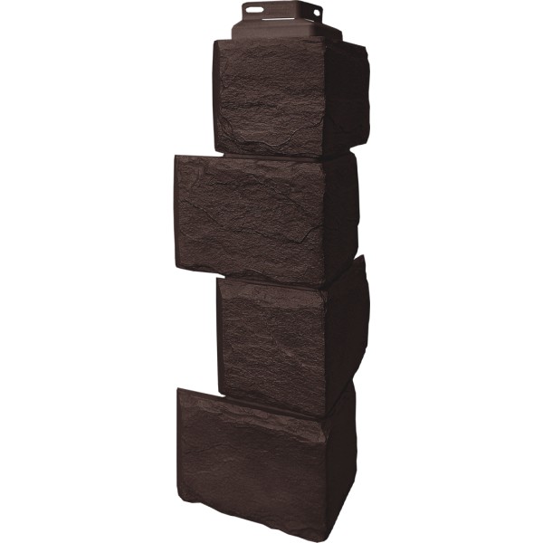 Цокольный сайдинг FineBer – Серия “Камень природный”, Угол наружный Коричневый купить в Саратове