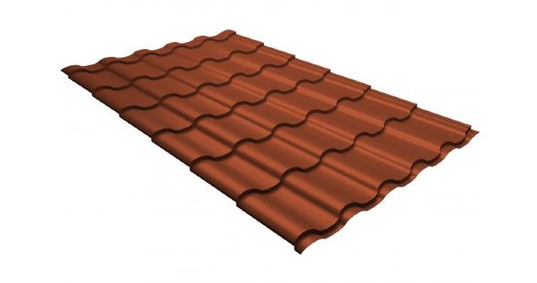Металлочерепица кредо GL 0,5 GreenСoat Pural RR 750 кирпично-красный (RAL 8004 терракота) купить в Саратове