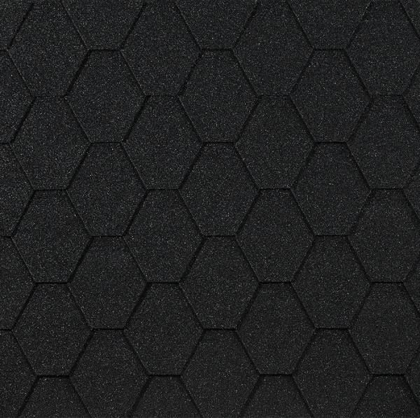 Гибкая черепица EURASIA Docke, Коллекция ШЕСТИГРАННИК Чёрный купить в Саратове