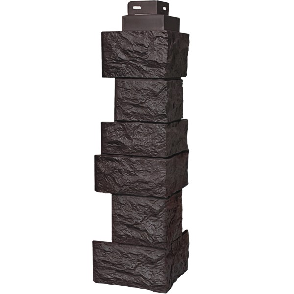 Цокольный сайдинг FineBer – Серия “Дикий камень”, Угол наружный, Коричневый купить в Саратове