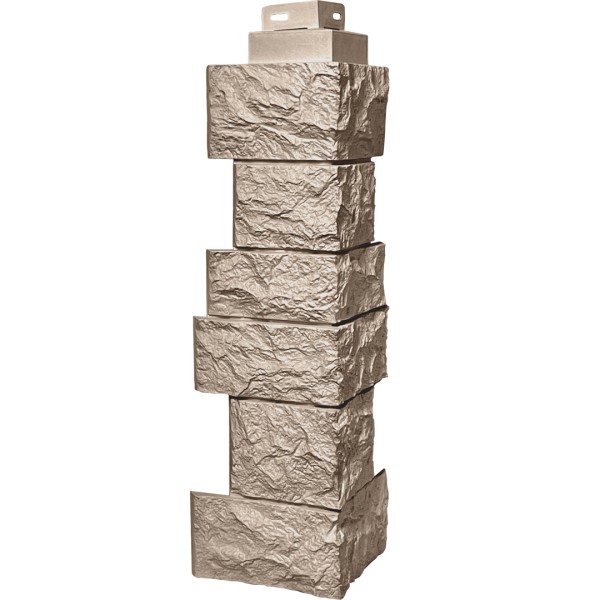 Цокольный сайдинг FineBer – Серия “Дикий камень”, Угол наружный, Песочный...  купить в Саратове