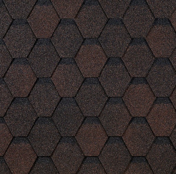 Гибкая черепица EURASIA Docke, Коллекция ШЕСТИГРАННИК Коричневый купить в Саратове