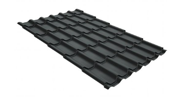Металлочерепица классик GL 0,5 GreenCoat Pural Matt RR 23 темно-серый (RAL 7024 мокрый асфальт) купить в Саратове