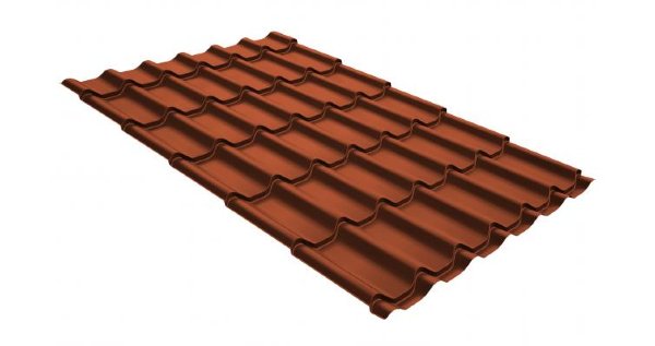 Металлочерепица классик GL 0,5 GreenCoat Pural RR 750 кирпично-красный (RAL 8004 терракота) купить в Саратове