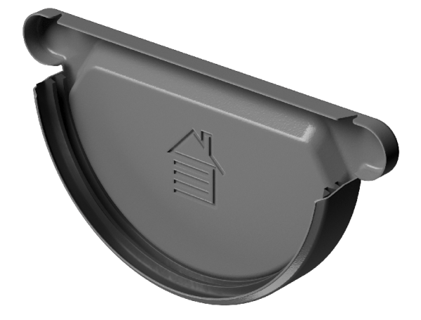 Заглушка желоба D125 Döcke STAL PREMIUM Графит, (RAL 7024) купить в Саратове