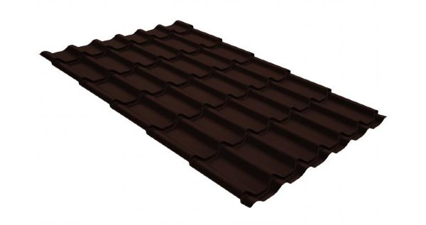 Металлочерепица классик GL 0,5 GreenCoat Pural RR 887 шоколадно-коричневый (RAL 8017 шоколад) купить в Саратове
