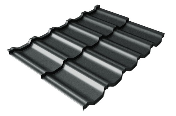 Металлочерепица модульная Квинта Uno Grand Line c 3D резом 0,5 Satin RAL 7016 антрацитово-серый купить в Саратове