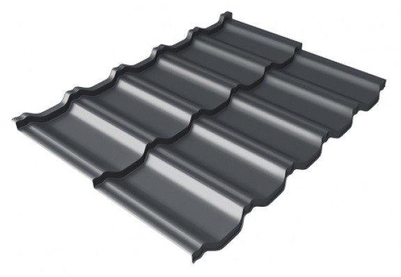 Металлочерепица модульная Квинта Uno Grand Line c 3D резом 0,5 Satin Мatt RAL 7024 мокрый асфальт купить в Саратове