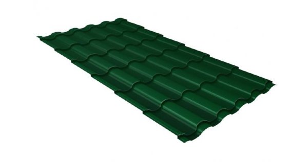 Металлочерепица кредо 0,5 Satin RAL 6005 зеленый мох купить в Саратове