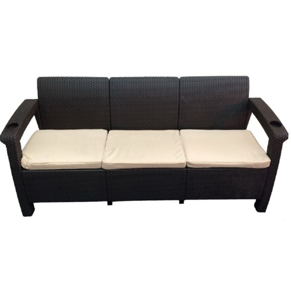 Трёхместный диван  Yalta Sofa 3 Seat венге купить в Саратове