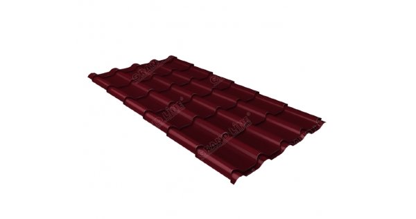 Металлочерепица камея 0,5 Satin RAL 3005 красное вино купить в Саратове