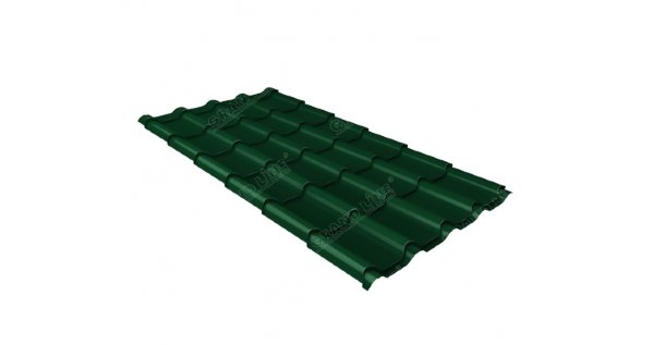 Металлочерепица камея 0,5 Satin RAL 6005 зеленый мох купить в Саратове