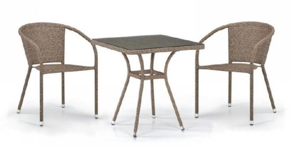 Комплект плетеной мебели AFINA из иск. ротанга T282BNT/Y137C-W56 Light Brown 2Pcs купить в Саратове