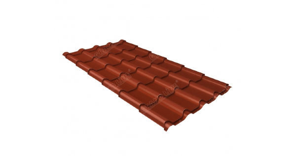 Металлочерепица камея 0,5 Satin RAL 8004 терракота купить в Саратове