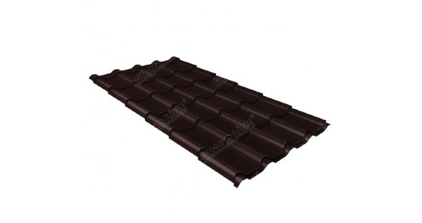 Металлочерепица камея 0,5 Satin RAL 8017 шоколад купить в Саратове