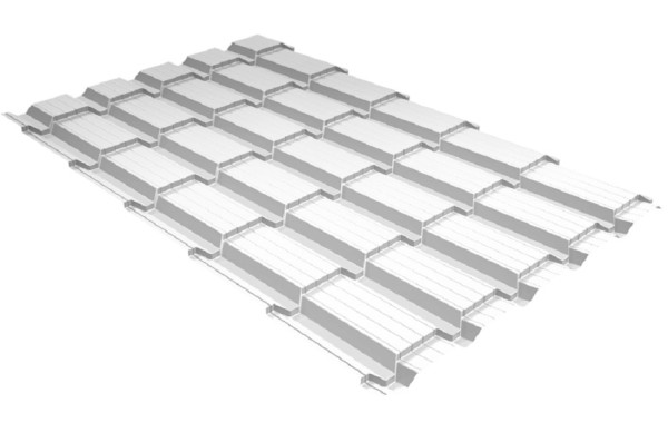 Металлочерепица GL квадро профи 0,5 Satin RAL 9003 сигнальный белый купить в Саратове