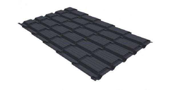 Металлочерепица GL квадро профи 0,5 GreenCoat Pural RR 23 темно-серый (RAL 7024) мокрый асфальт купить в Саратове