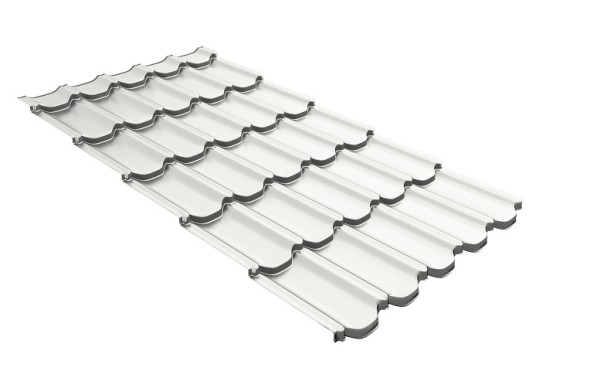 Металлочерепица квинта плюс с 3D резом 0,5 Satin RAL 9003 сигнальный белый купить в Саратове