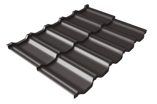 Металлочерепица модульная Квинта Uno Grand Line c 3D резом 0,5 Satin RR 32 темно-коричневый купить в Саратове