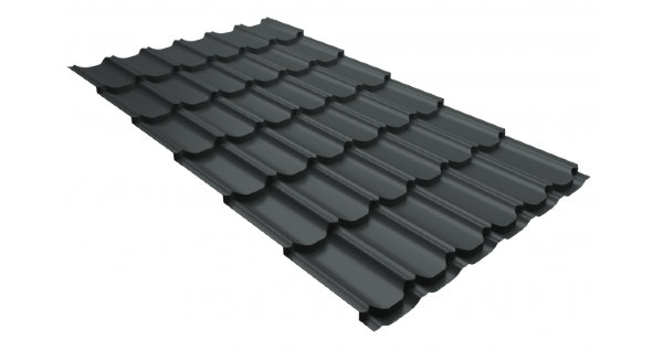 Металлочерепица квинта плюс 0,5 GreenCoat Pural Matt RR 23 темно-серый (RAL 7024 мокрый асфальт) купить в Саратове