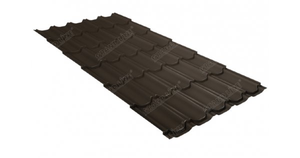 Металлочерепица квинта плюс 0,5 GreenCoat Pural Matt RR 32 темно-коричневый (RAL 8019 серо-коричневый) купить в Саратове