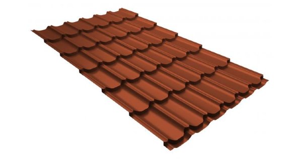 Металлочерепица квинта плюс 0,5 GreenCoat Pural RR 750 кирпично-красный (RAL 8004 терракота) купить в Саратове