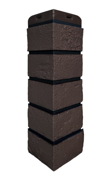 Угол Grand Line состаренный кирпич премиум Шоколадный (шов RAL 9005) купить в Саратове